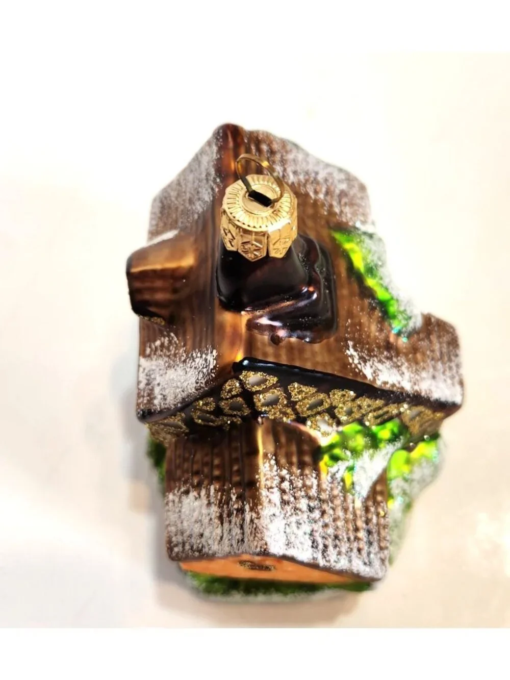 Chalet Cottage Christmas Ornament With Glitter Accents & European Style Design